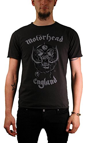 Amplified Męski Motorhead - England T-Shirt, kolor: szary (Charcoal Cc), rozmiar: m