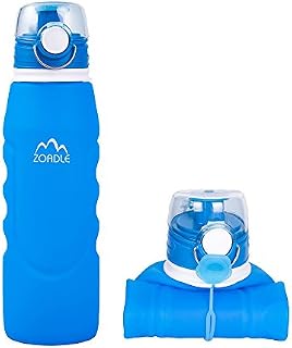 ZOADLE Reusable Collapsible Water Bottles - 1 Litre (35 oz), BPA Free, FDA