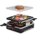 Produktbild Syntrox Germany Raclette-Grill Set Brienza, Tischgrill, Party-Set für 4 Personen mit Wechselplatten 600 Watt, Raclette Grill, Kompakter Tischgrill inklusive Rezepte, Edelstahl