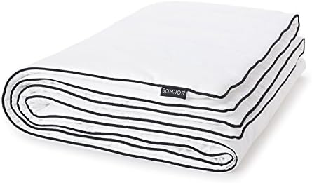 SOMNOS Organic Weighted Comforter with Advanced Air-Circulating Design - Washable, Organic, Weighted Comforter with Fine Glass Beads (King, 40 lbs)