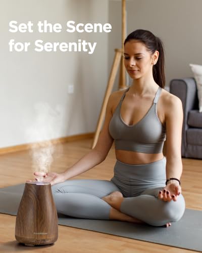 Image of InnoGear Essential Oil Diffuser, Ultrasonic Diffusers for Home Aromatherapy Humidifier for Bedroom Room 7 Colors LED 2 Mist Mode Auto Off, Bronze
