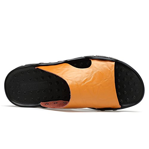 Men's Slide Sandals Open Toe Breathable Soft Large Size Vegan Leather Non-slip Outdoor Slide Sandal3