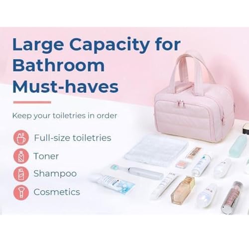 Trousse de Maquillage Rose Étanche Idéale pour Escapades et Weekend