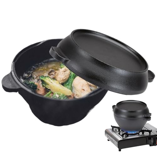 Olla holandesa de hierro fundido, olla holandesa de alto rendimiento con asas dobles, utensilios de cocina resistentes para hornear pan, asados, sopas y guisos, horno holandés versátil para