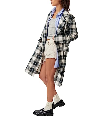 Free People Freddie Longline Blazer Plaid Green Plaid SM (Women's 4-6)2