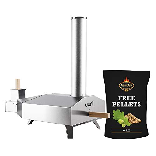 Ooni Uuni 3 BBQ Pellet Fired Pizza Oven, Stone, Pellet with 5# Free BBQ Pellets