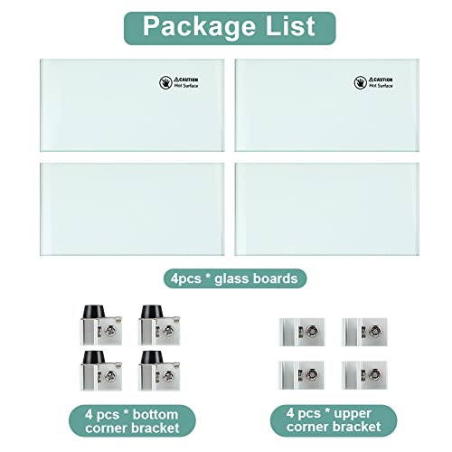 Apromise Fire Pit Wind Guard - 15" X 15" X 7" Square Fire Pit Glass Wind Guard For Fire Pit & Fire Table | 5/16-Inch Thickness Tempered Glass & Aluminum Corner Bracket & Rubber Feet | Easy To Assemble #TOP5