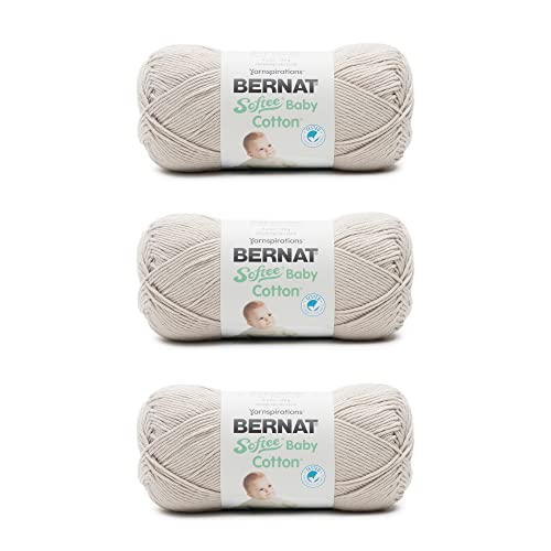 Image of Bernat Softee Baby Cotton Feather Gray Yarn - 3 Pack of 120g /4.25oz - Blend - 3 DK (Light) - 254 Yards - Knitting /Crochet