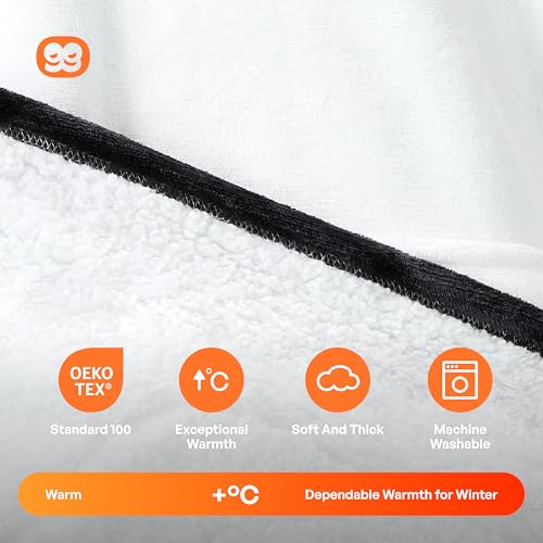 Image of Giggling Getup Wearable Blanket Hoodie for Women and Men Sherpa Fleece Hooded Blanket Sweatshirt Warm Cozy Sherpa Wearable Throw Oversized Hoodie with Giant Pocket & Sleeves for Adult Panda