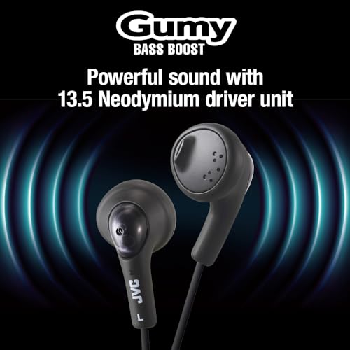 JVC Gumy HAF160B Ear Bud Headphones (Black)