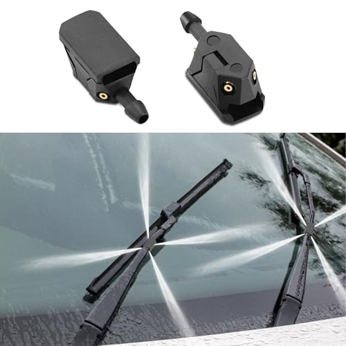 Middrivr - Middrivr 2 PCS Front Windshield Washer Nozzles, 4 Holes Car Windshield Washer Wiper Arm Sprayer, Auto Left Right Windshield Washer Squirter Nozzle Replacement, Universal Vehicle Accessories