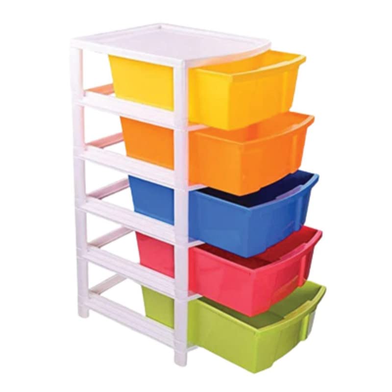 Image of Drumstone Multi-Purpose Modular Drawer Storage System, Multicolour, 5 XL, Rectangular, 3.14 X 3.74 X 11.41 Inches, Plastic