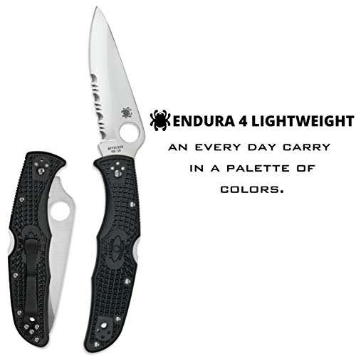 Spyderco Endura 4 Folding Pocket Knife with 3.8" VG-10 Steel Blade and FRN Handle - EDC Knife for Men and Women, Perfect for Hunting, Tactical, Camping, Survival, Hiking - CombinationEdge - C10PSBK - Image 2