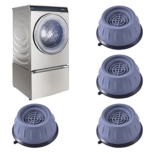 Gvolatee 4 Pièces Pied Machine a Laver avec Patin en Caoutchouc, Patin Machine à Laver, Pied Anti Vibration Machine a Laver pour Machines à Laver et...