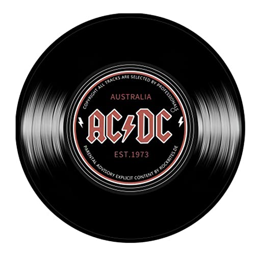 ZZBD Runder Teppich Wohnzimmer Retro Schwarz Vinyl Schallplatten Teppiche Moderne Wohndekoration...