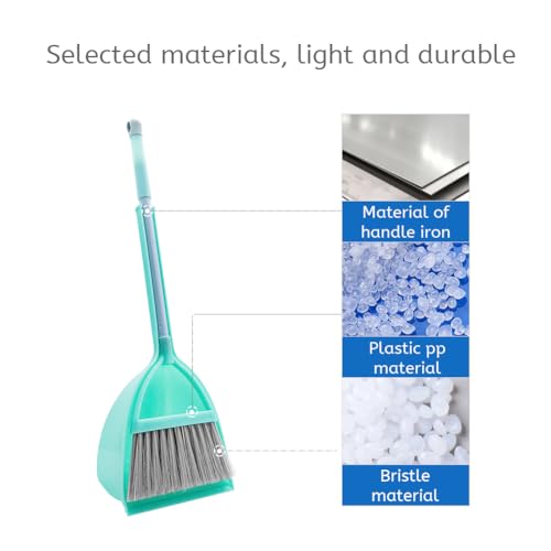 Small Broom and Dustpan Set, Household Mini Broom and Dustpan Set, Mini Broom and Cleaning Set Suitable for Various Small Areas. (Blue) - Thumbnail 5