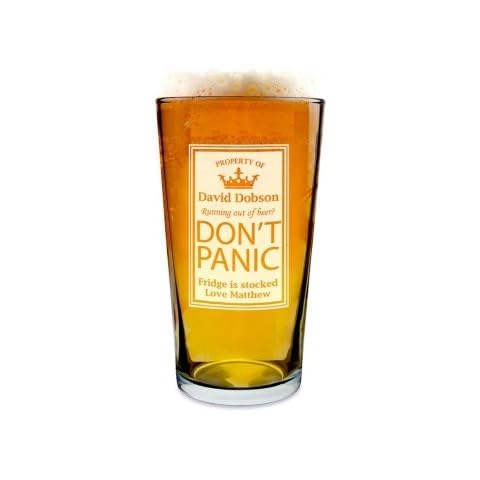 Personalised 'Don't Panic' Pint Glass Cover
