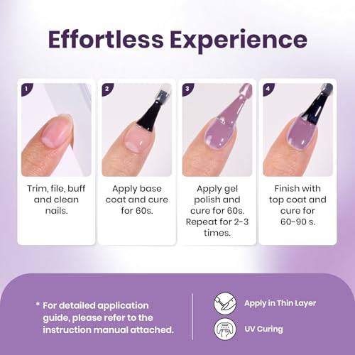 Image of Beetles Glitter Gel Nail Polish - 15ml Spring Summer Gel Polish Light Purple Lilac Bloom Colors Soak Off UV LED for DIY Salon Home Manicures Gift for Women Girls