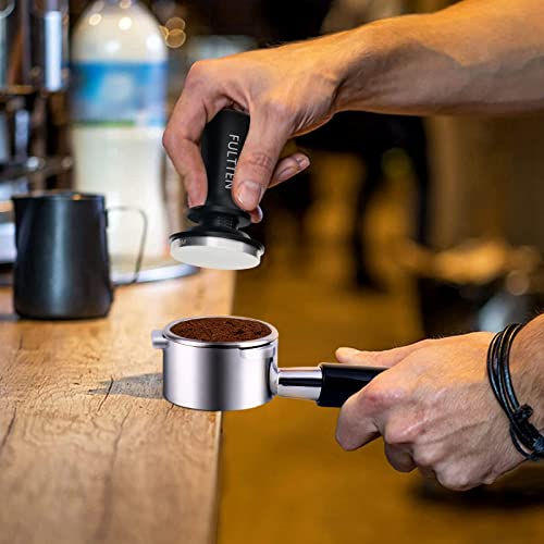 Fultten Coffee Tamper, Espresso Tamper 58Mm,Tamper For Espresso Machine, Stainless Calibrated Espresso Tamper,Espresso Tamp Spring Loaded 30Lb For Barista Home Coffee Espresso Accessories Black #TOP4