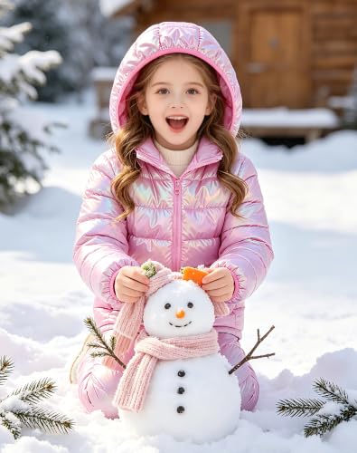 Image of Lovekider Girls Winter Coat Shiny Gradient Lightweight Puffer Jacket 4-12Y