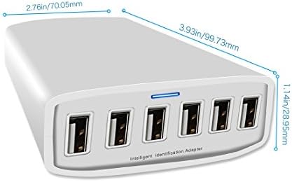 USB Desktop Charger, 60W 12A 6-Port USB Charging Station Multi Ports Desktop Charger Hubs Compatible with Smartphone/Tablets and More