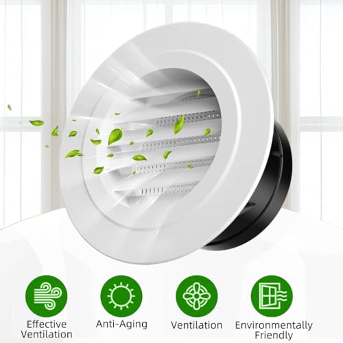 Image of HASTHIP 2.95 inch Circle Cowl Air Vent Grille Cover Ducting with Fly Screen