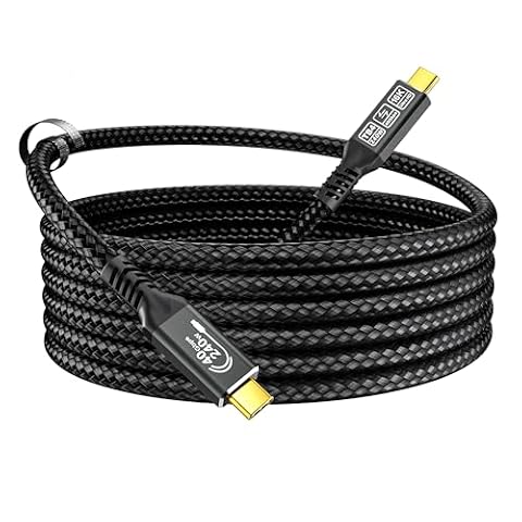 CAKOBLE Kabel Thunderbolt 4 3m [40Gbps, 240W] - 16K@30Hz,8K@60Hz/4K@144Hz Dual Display, kabel USB4 (USB-C) dla Thunderbolt5, iPhone 16/15,Galaxy S25,MacBook, PC, Mac, Monitor, eGPU, SSD