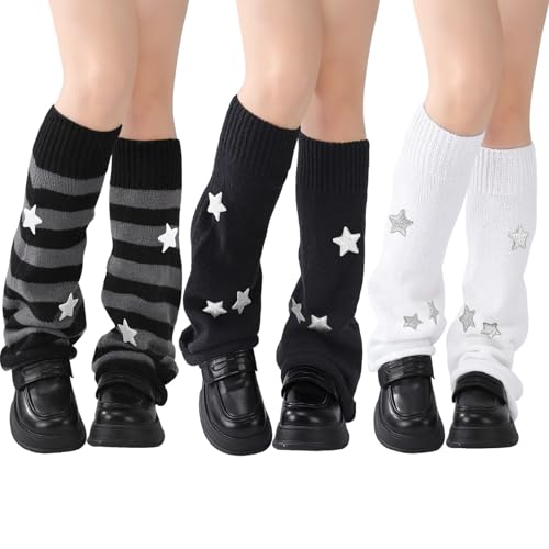 scenicamp Star Slouchy Knit Leg Warmers Y2K Goth Kawaii Stretch Leg Sleeves
