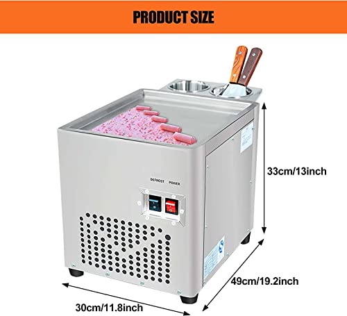 Kommerzielle Eiscreme-Rollenmaschine 220W Gebratene Joghurt-Crememaschine Gebratene Eiscreme-Rollenmaschine 35X25Cm Einzeltopf Gebratene Eismaschine Dessert-Shop Gebratener Joghurt-Hersteller – Bild 3