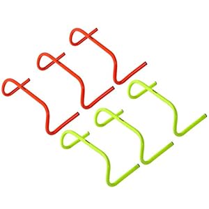 Kosma Pack van 6 Agility Training Fitness Hurdles | Multi-Sport Speed Training Aid met Draaggreep: Maat 12 Inch – Kleur: 3st Geel, 3st oranje
