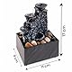 MIJOMA Mini-Zimmerbrunnen mit LED, leise Pumpe & USB-Anschluss – Indoor Wasserfallbrunnen für Entspannung & Dekoration – 3-stufiger Schreibtischbrunnen aus Kunstharz, inkl. Deko-Steine (17x9x11 cm)