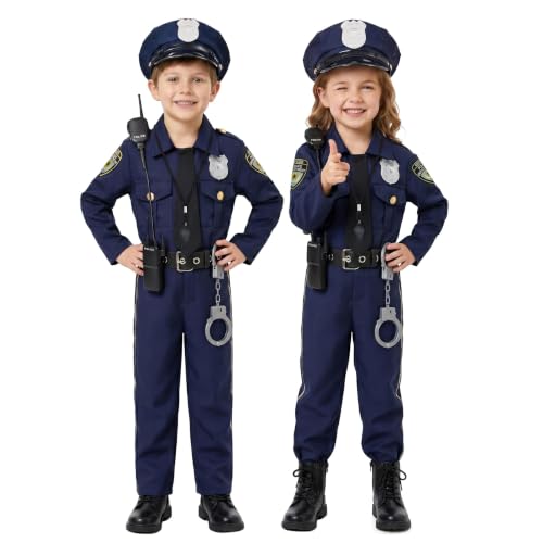 Disfraz Infantil de Policía Deluxe para Halloween miniatura 1