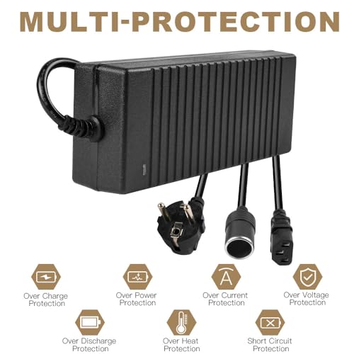 Adiwo KFZ Netzadapter, 15A 180W Spannungswandler AC auf DC 240V auf 12V Spannungsregler Netzteil Adapter für Staubsauger Zigarettenanzünder Autoventilator Luftbefeuchter andere elektronische Geräte