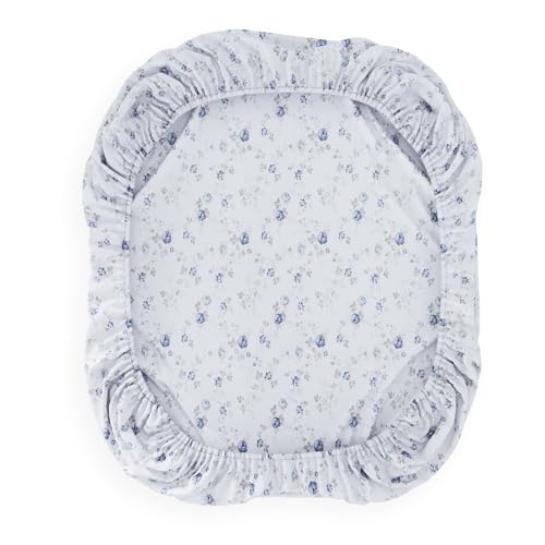 Image of LINENWALAS 100% Cotton Fitted Bed Sheet for King Size Bed, Printed All Around Elastic Bedsheet (72 x 78 Inches) with 2 Pillow Covers | 210 TC Soft, Breathable, Luxury Bedsheet (Blue Sapphire)
