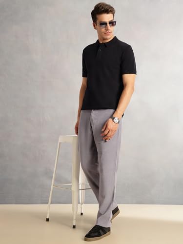 Image of Thomas Scott Men's Regular Fit Mid-Rise Corduroy Trouser | Textured Fabric | 4-Pocket Casual Pants for Men