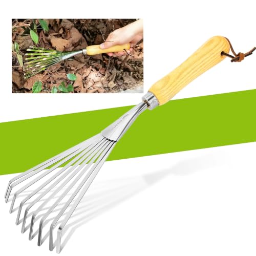 KLDOLLAR Hand Rake, Small Rake for Gardening, Mini Rakes for Flower beds