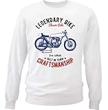  Teesandengines Ducati 175 Sprint Legendary Bike Felpa di Cotone Bianca Size Medium