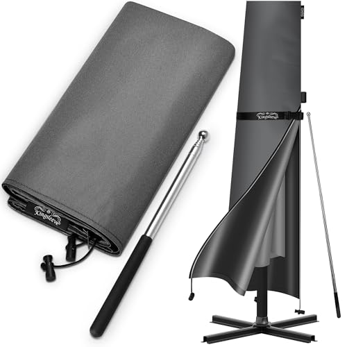 Kingsleeve® Funda Protectora para Sombrilla Ø 350 cm Cubierta Impermeable con Cremallera Parasol Jardín