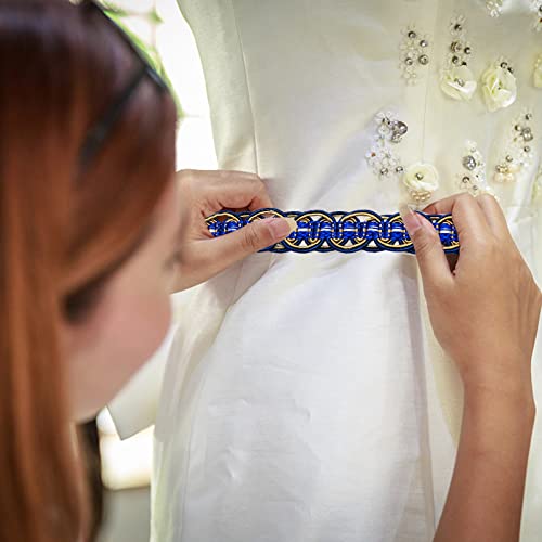 Fingerinspire 13 Yards Braid Trim Polyester Woven Gimp Trim Dark Blue 3/4 Inch Width Handmade Basic Trim For Costume Diy Crafts Sewing Jewelry Making Home Curtain Decoration #TOP4