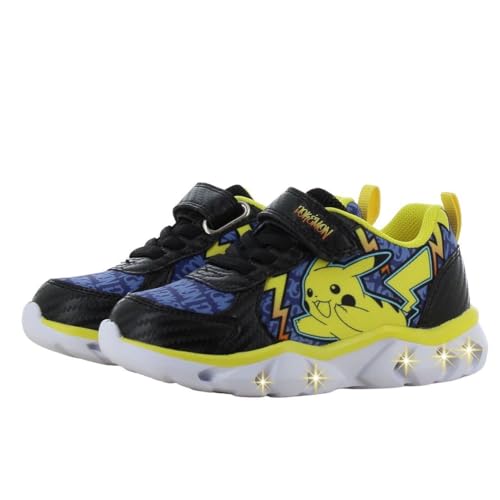 Leomil Pokémon Baskets Garçon Lumineuses Chaussure Enfant 26, Idéal pour l'école et Les Loisirs, Noir