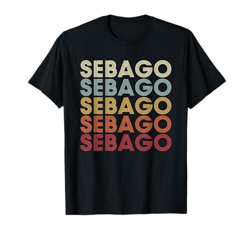 Sebago Maine Sebago ME Retro Vintage Text T-Shirt