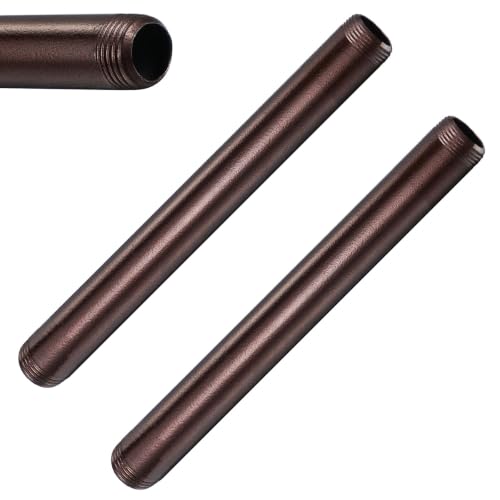 XinDoingNow Painted Black Iron Pipe,Bronze,1"x 6",2Pack