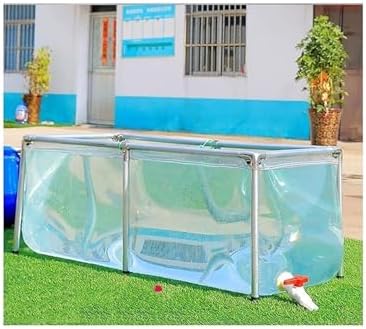 Transparent PVC Fish Pond Liner with Steel Drain Valve - Perfect for Koi, Aquariums & Outdoor Water Gardens, Heavy-Duty, Easy Setup, Durable Garden Decor