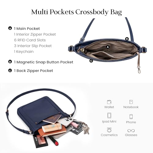 Image of befen Genuine Leather Crossbody Purses for Women Travel Cross Body Bags Lightweight with Adjustable Shoulder Strap