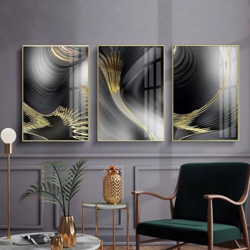 Impression sur toile abstraite haute définition triptyque mural haut de gamme