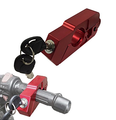 COM-SHOT 挟んでロック 簡単操作 グリップロック ブレーキロック アクセルロック 盗難防止 セキュリティ 強化 バイク用品 スペアキー付属 ハンドルロック EK-STEERO-RD
