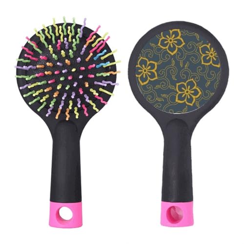 Brosse à cheveux démêlante style japonais chinois asiatique fleurs salon base coussin
