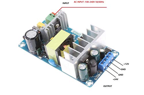 Image of NOYITO AC to DC Power Supply Module DC 24V 4A 12V 1A Dual Output AC 100-260V to 24V 12V 100W Industrial Power Module (Dual Output 24V 4A, 12V 1A, Blue)