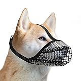 Bozal para Perros de Malla Suave no Contactará a la Nariz para Perros Pequeños Medianos Grandes, Permite Jadear y Beber (XS, Negro)