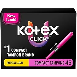 1 of U by Kotex Tampons, Click Compact, Regular Absorbency, Unscented, 45 Count